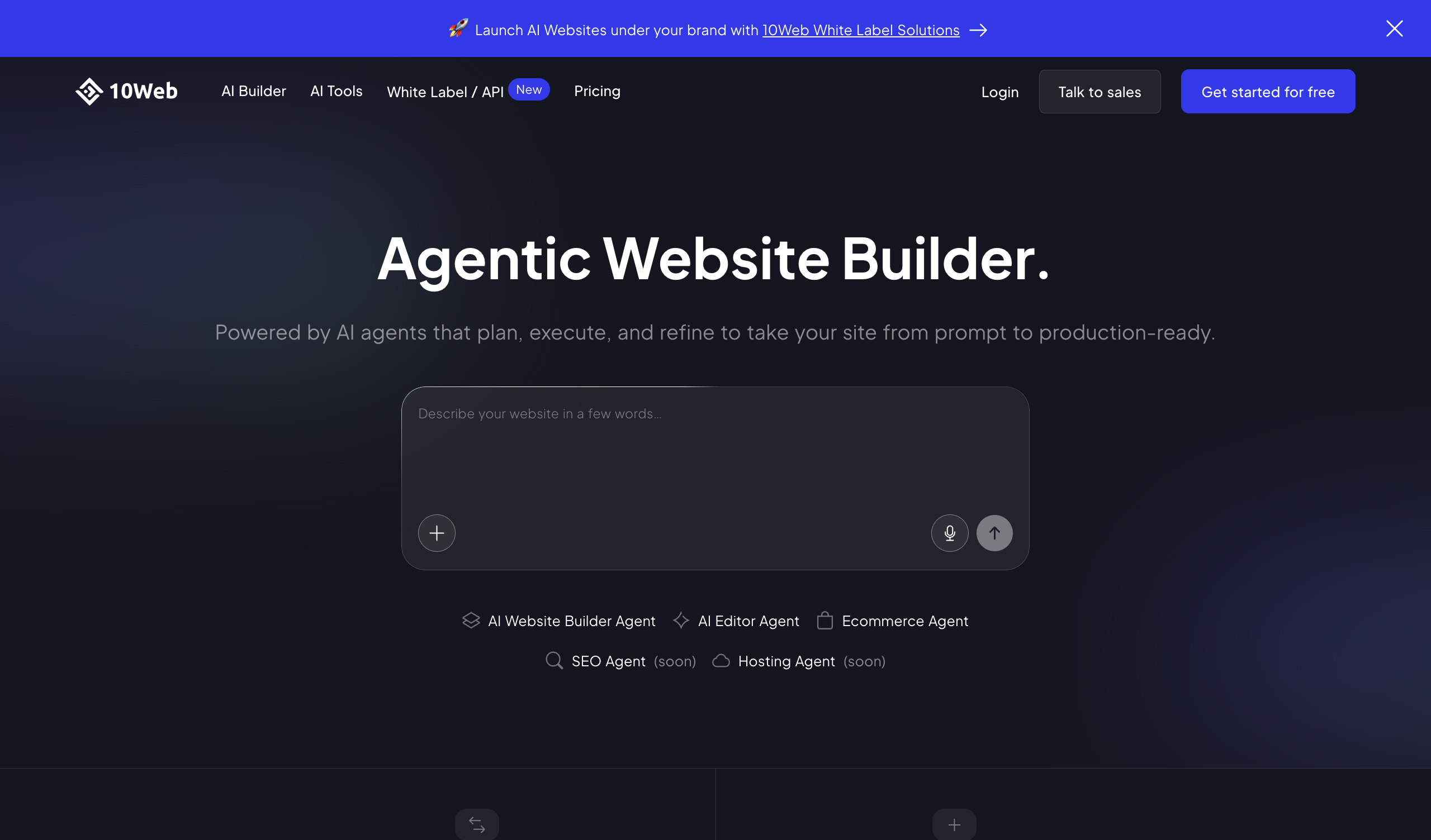10Web homepage