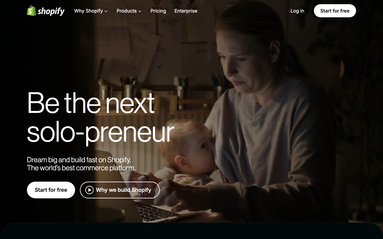 Shopify homepage