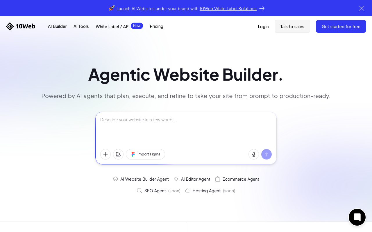 10Web AI website builder for WordPress