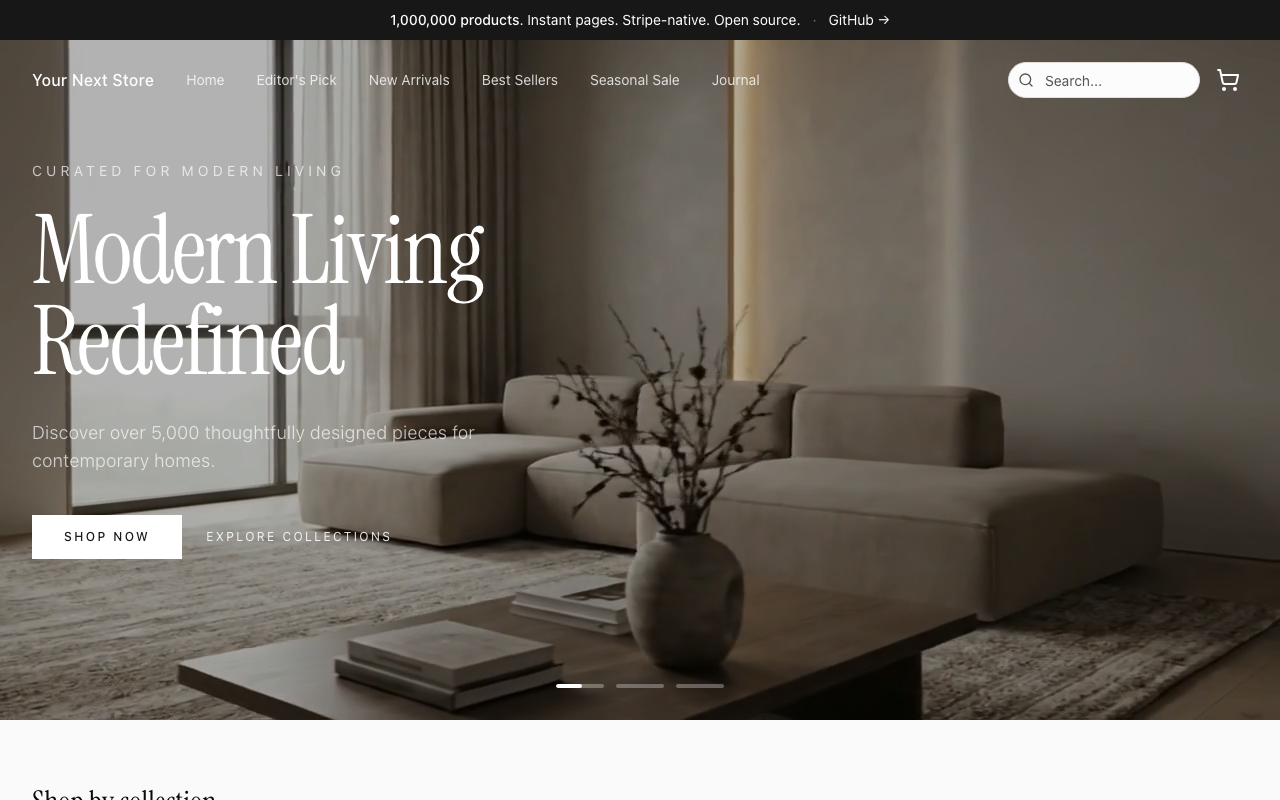 YNS store with 1,000,000 products and instant page loads