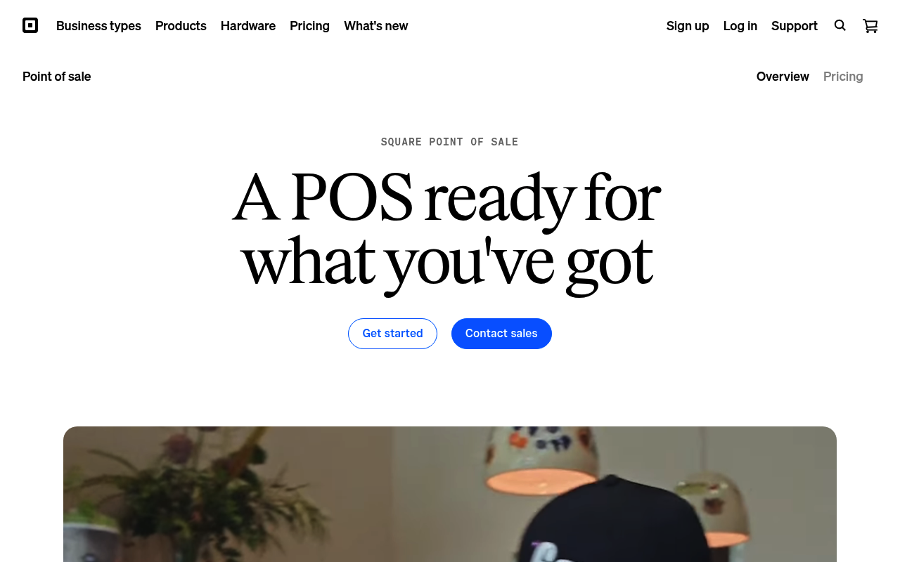 Square point of sale product page for retail businesses
