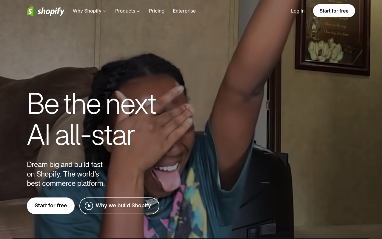 Shopify's homepage