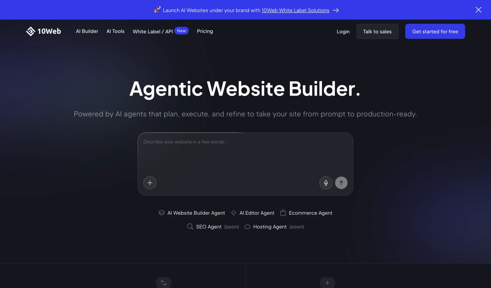10Web homepage
