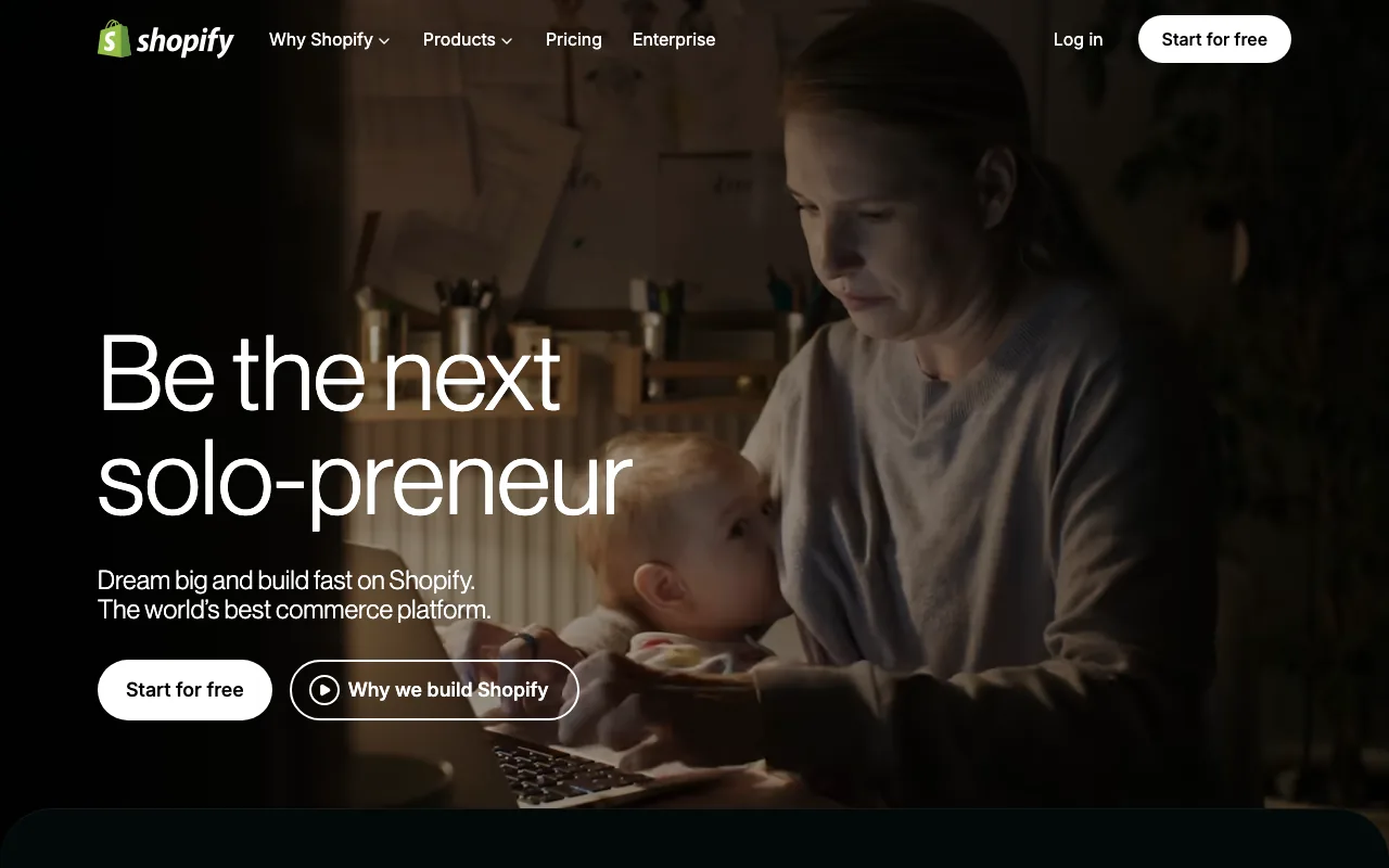 Shopify homepage