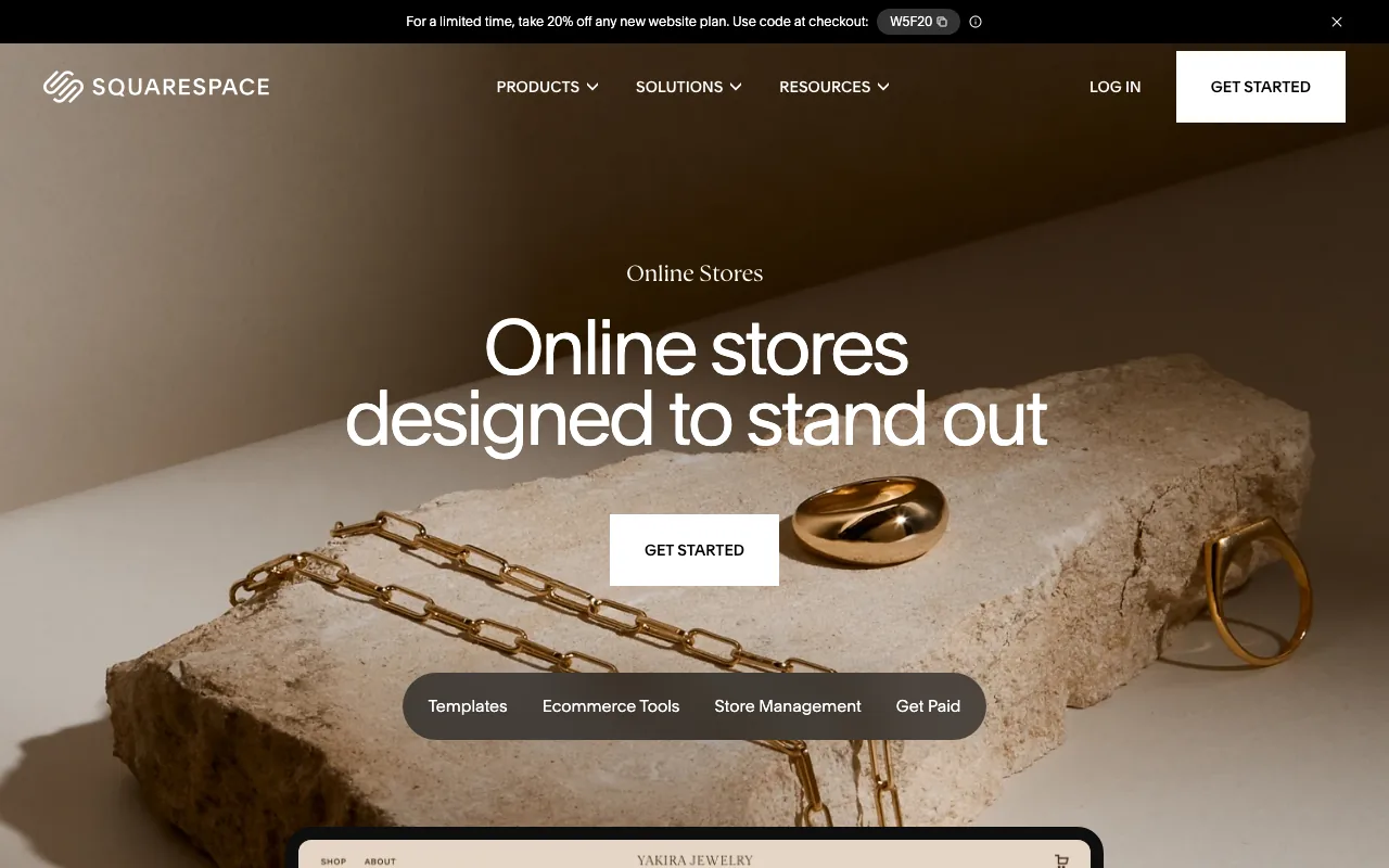 Squarespace homepage