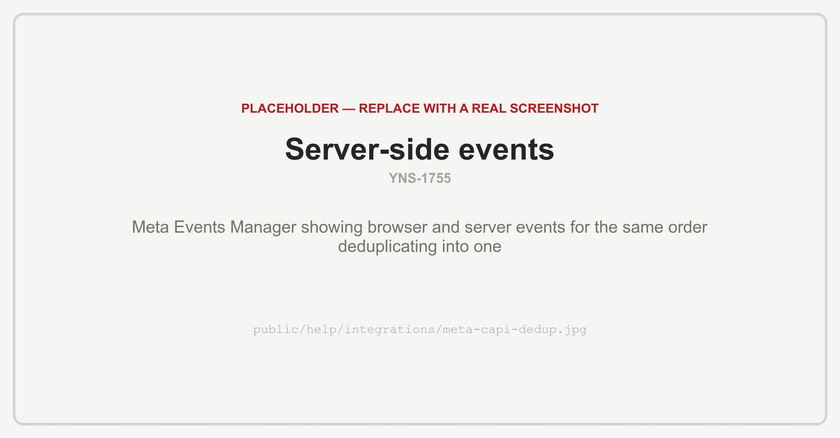 Meta Events Manager showing the browser event and the server event for the same order matched together and counted once