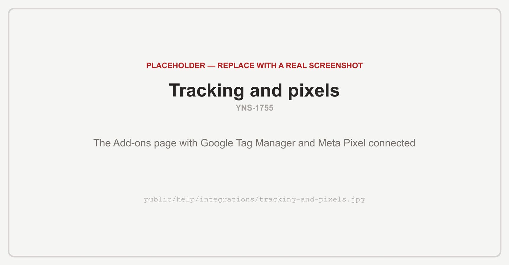 The Add-ons page with Google Tag Manager and the Meta Pixel connected, each showing the ID it is reporting to