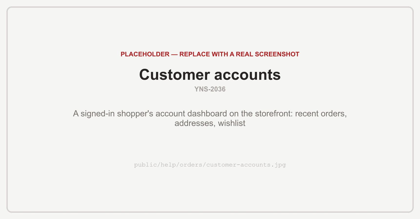 A signed-in shopper's account on the storefront, with recent orders, saved addresses, and their wishlist
