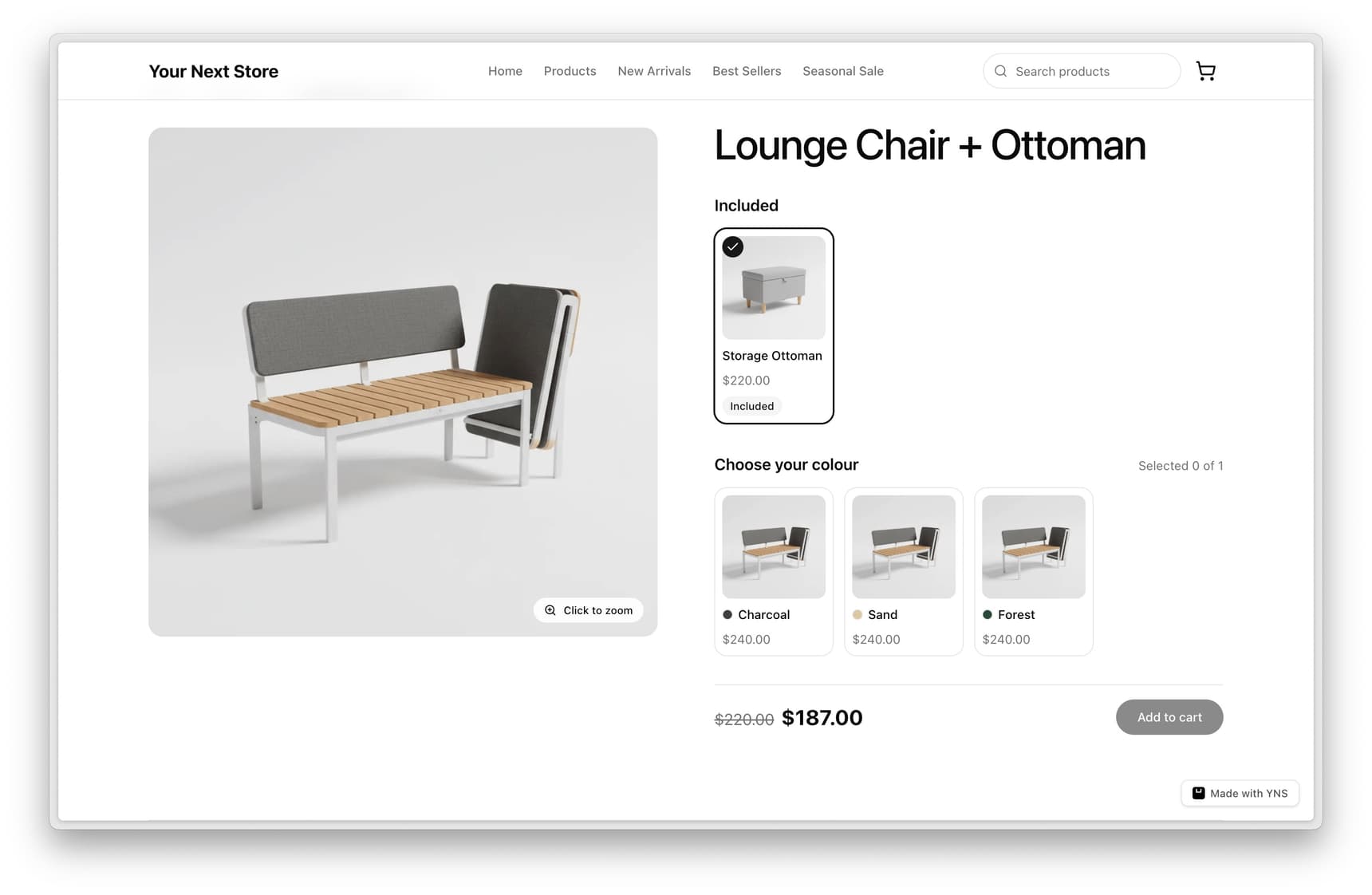 The Create bundle form with a bundle name, the bundle price breakdown, a bundle discount set as a percentage or exact price, and a Bundle Items panel to search and add products
