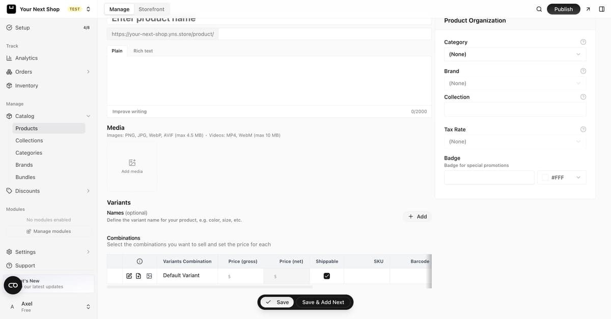 Catalog & Merchandising product preview