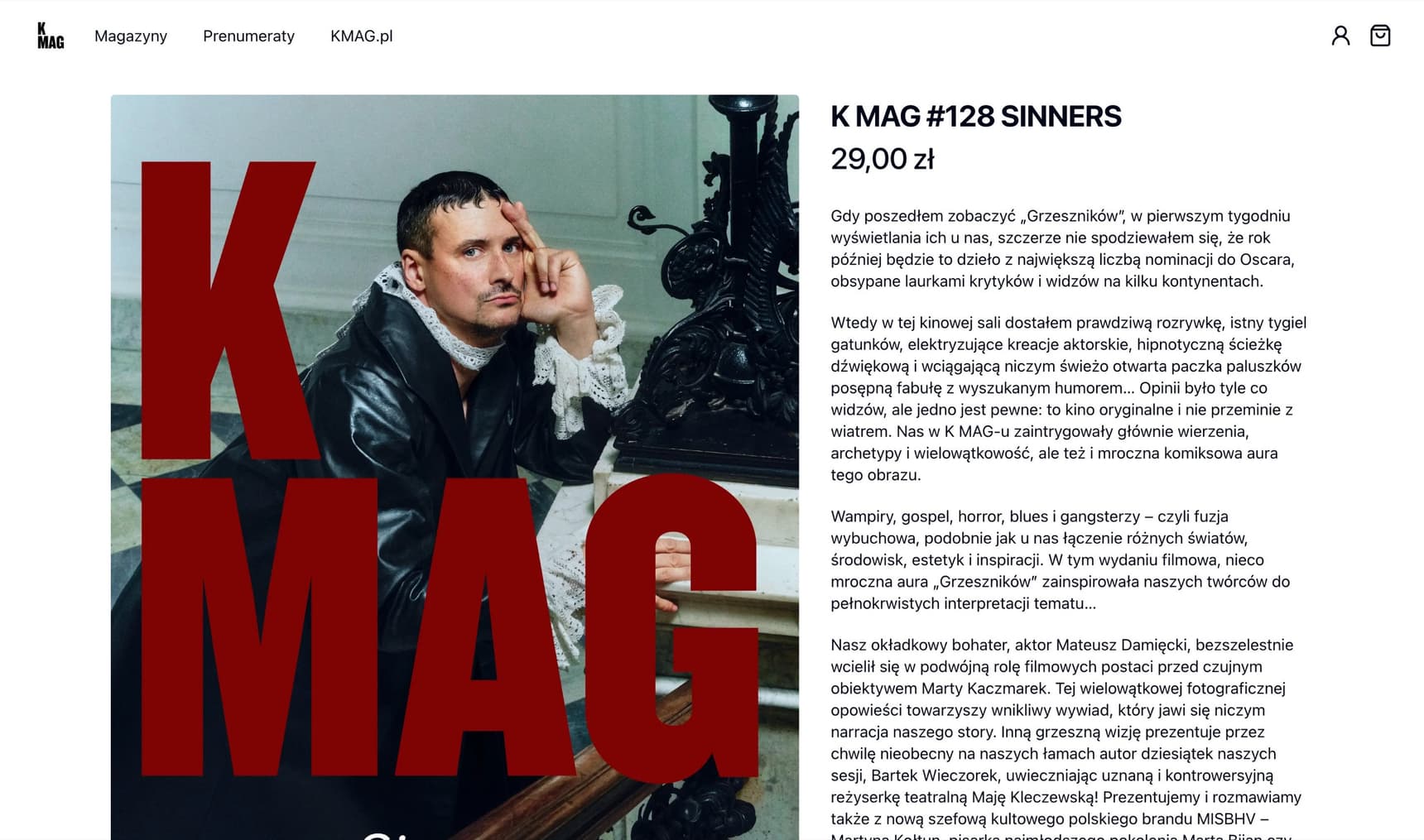 Strona numeru #128, Sinners, na sklep.kmag.pl