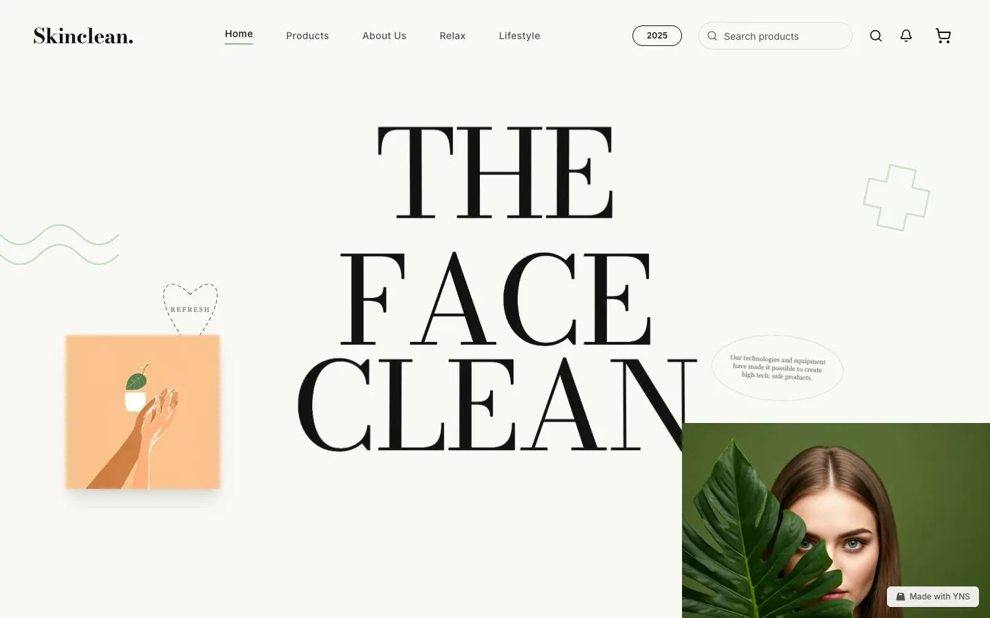 Blush store template, home page