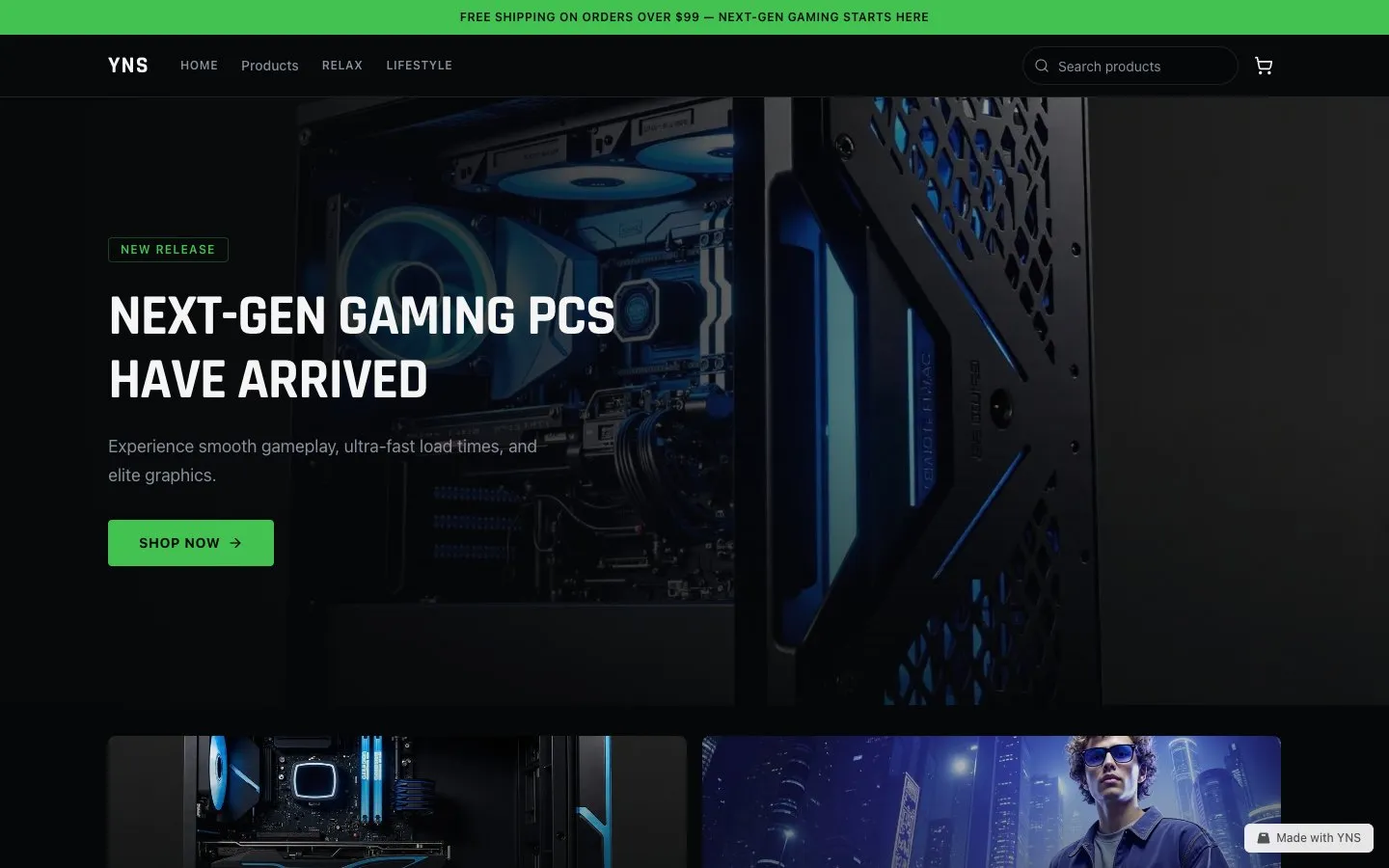 Nexus store template, home page