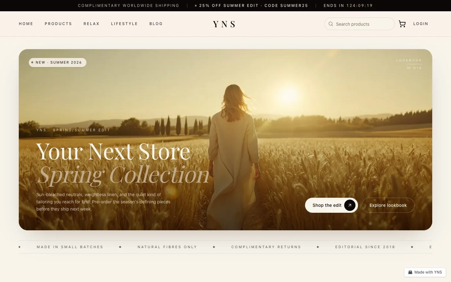 Clay store template, home page