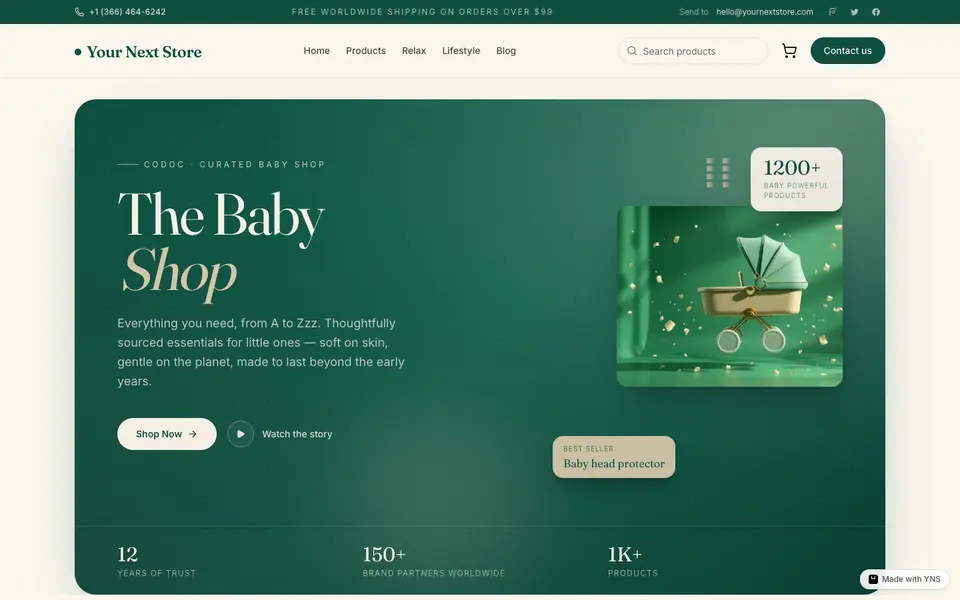Little Forest store template, home page