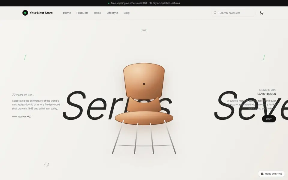 Emerald store template, home page