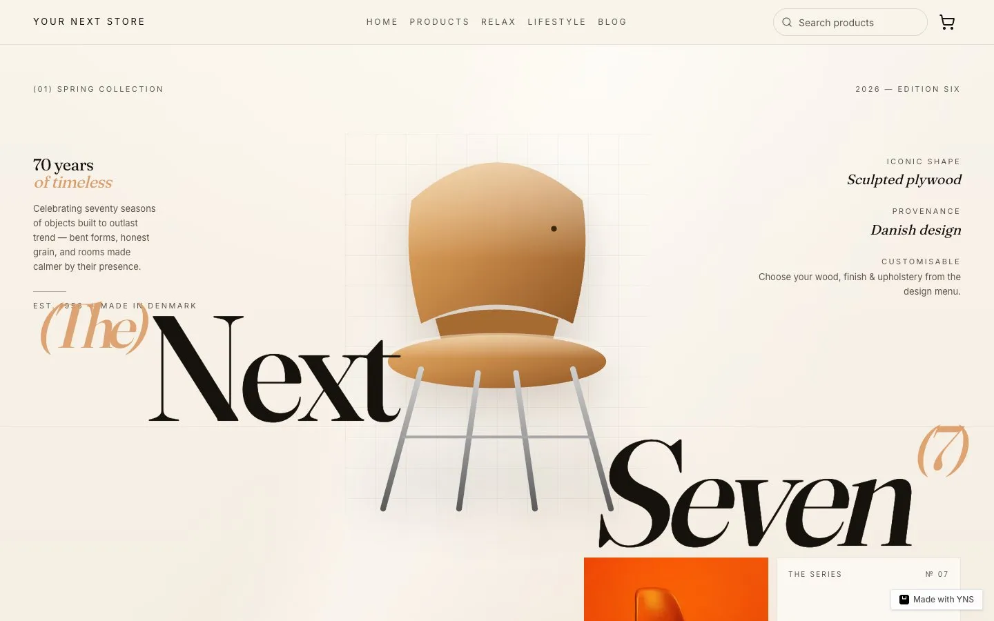 Amber store template, home page