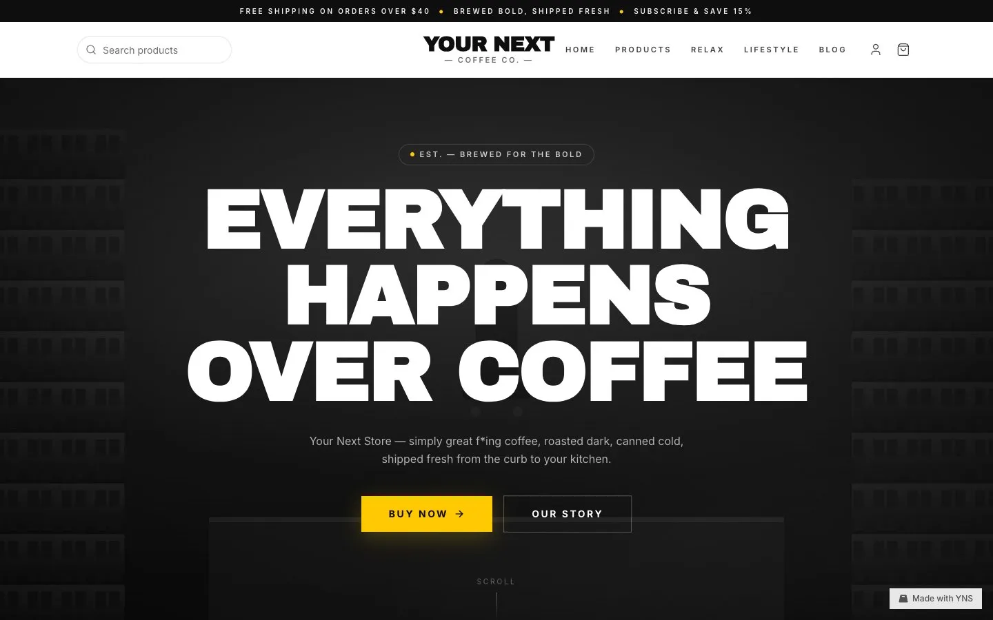 Jolt store template, home page