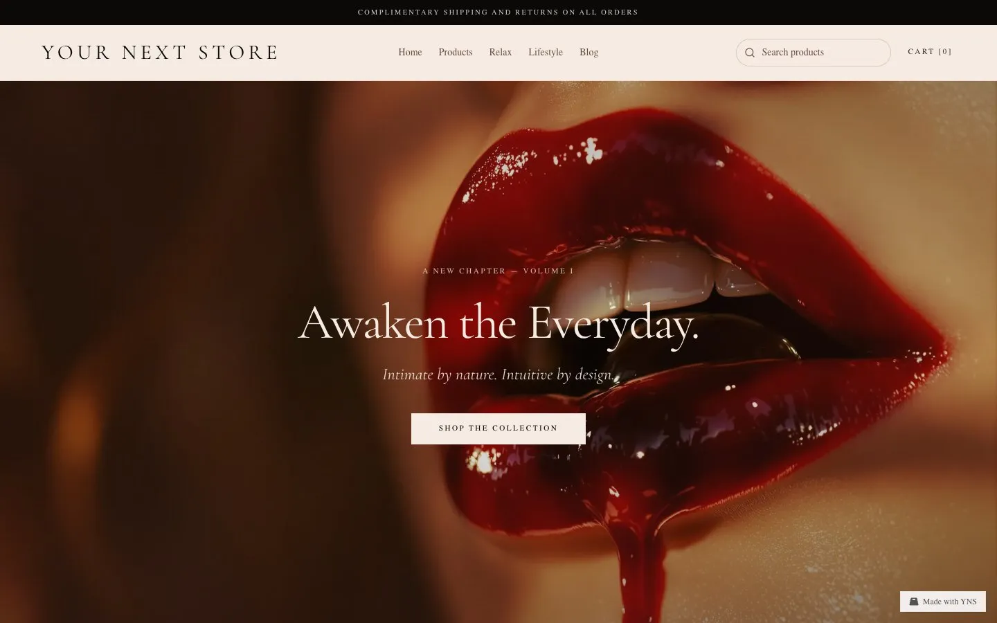 Sand store template, home page