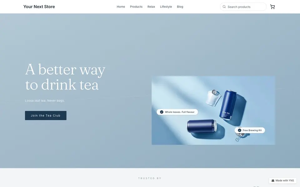 Harbour store template, home page