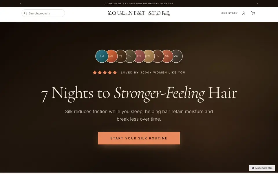 Silk store template, home page