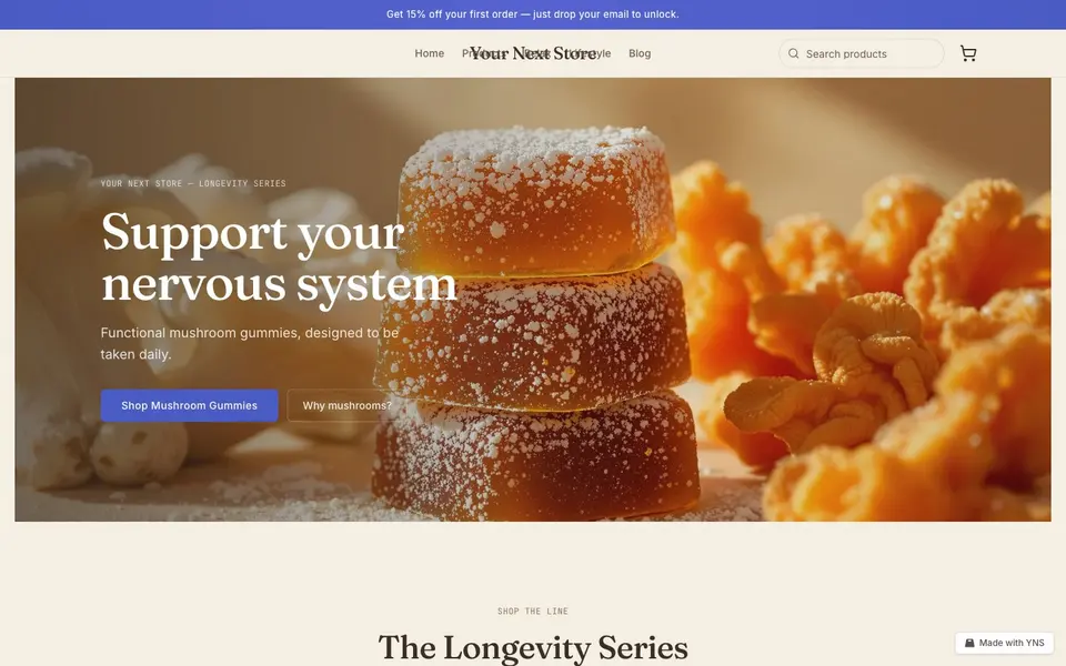 Bark store template, home page