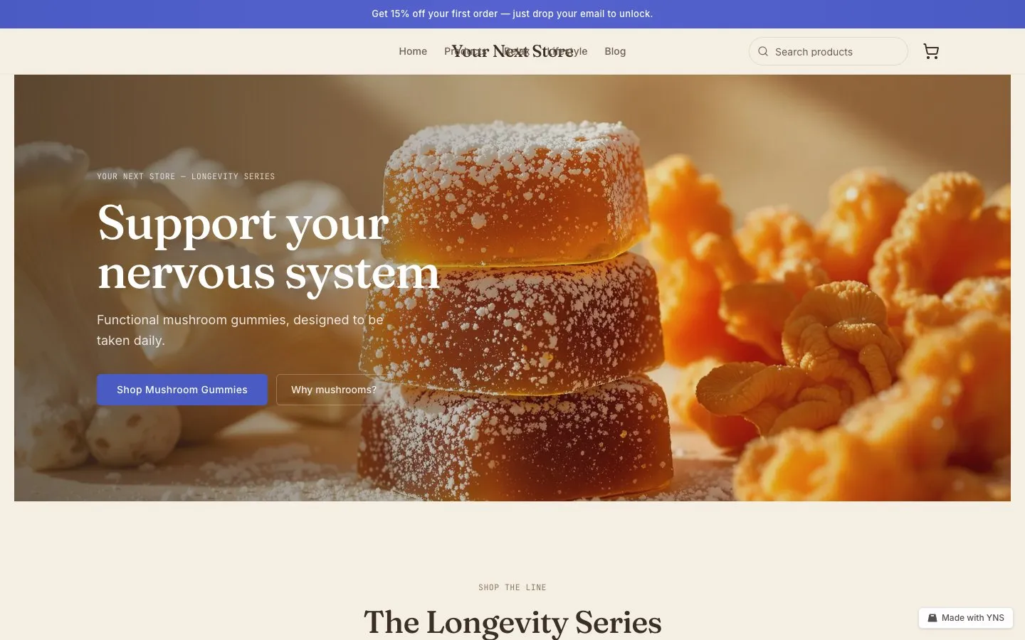 Bark store template, home page