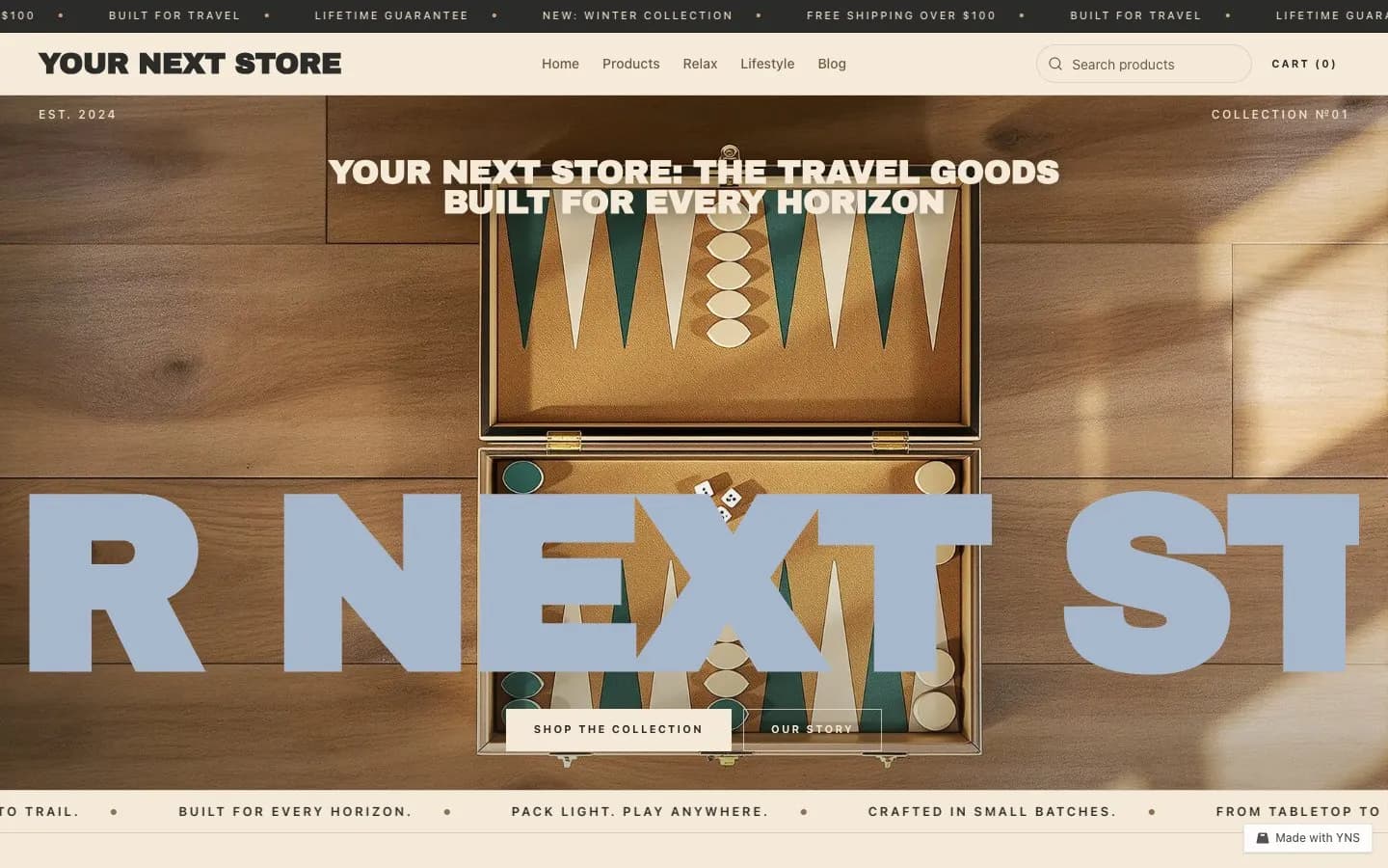 Parchment store template, home page