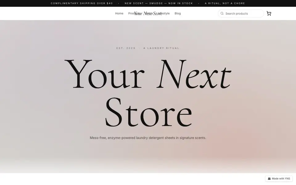 Muse store template, home page