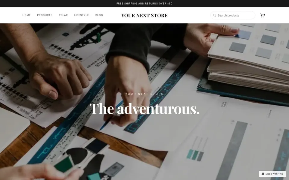 Nomad store template, home page