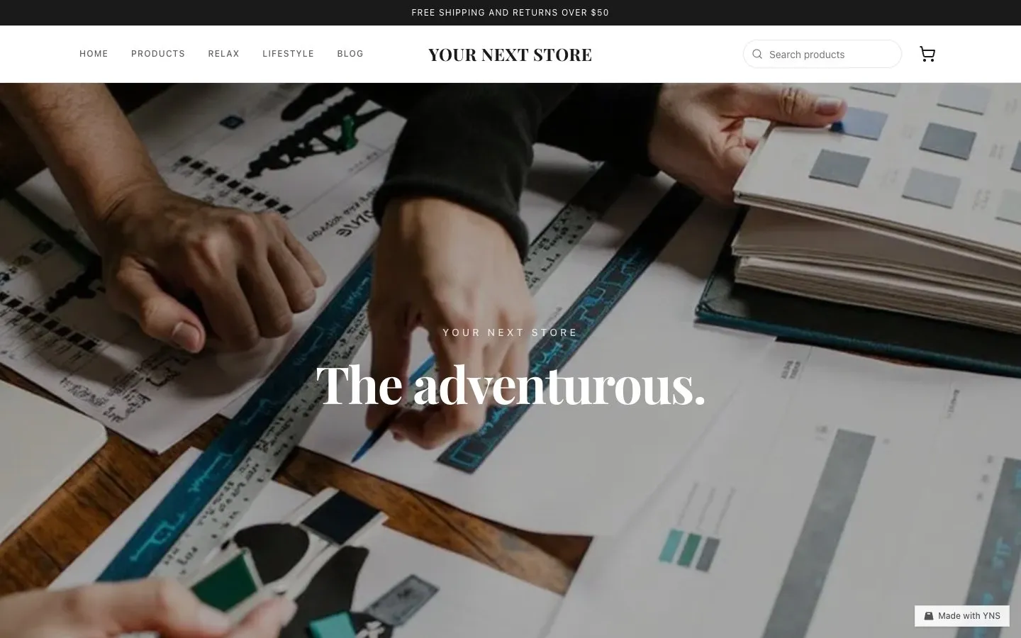 Nomad store template, home page