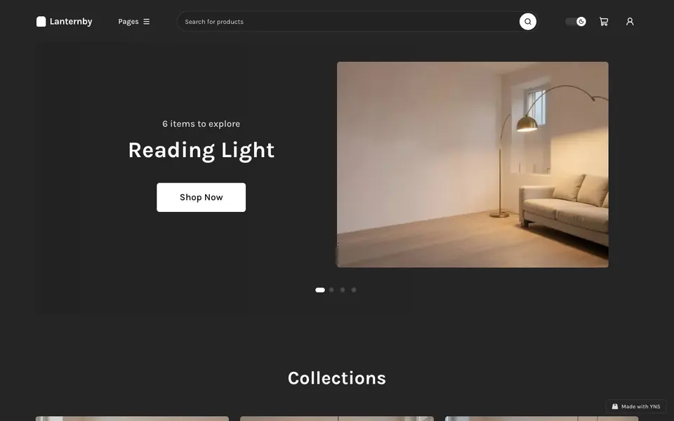 Lanternby store template, home page