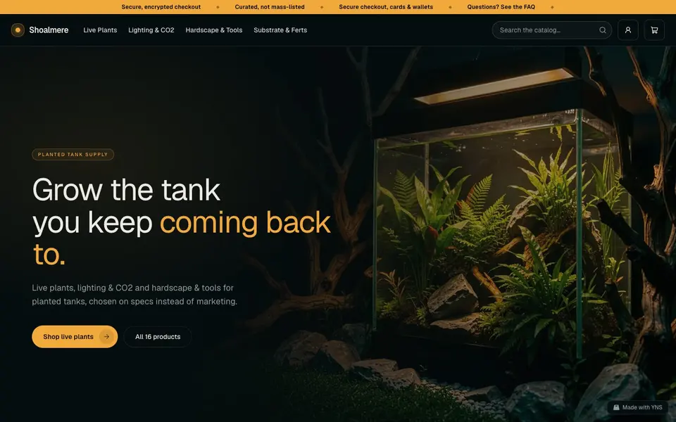 Shoalmere store template, home page