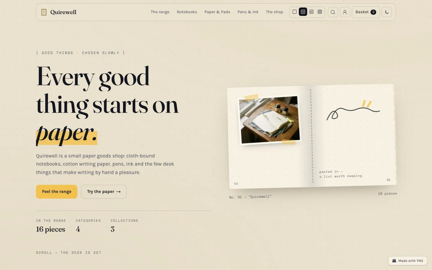 Quirewell store template, home page