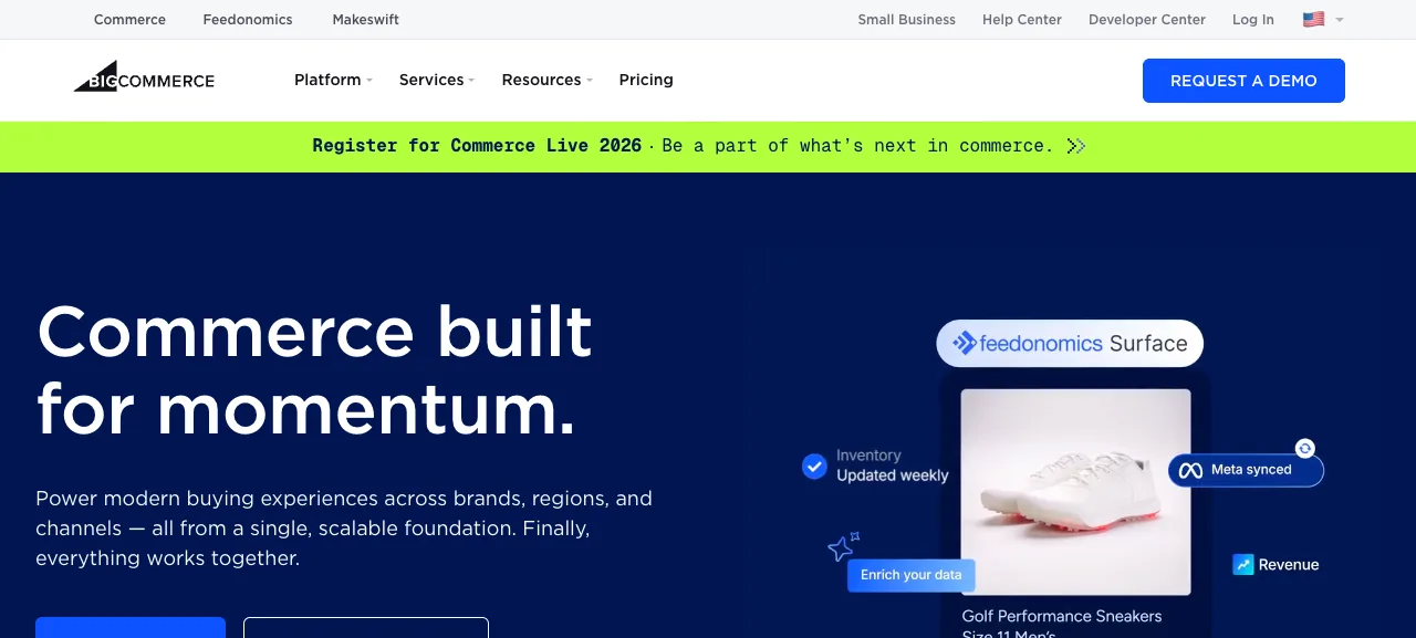 BigCommerce homepage