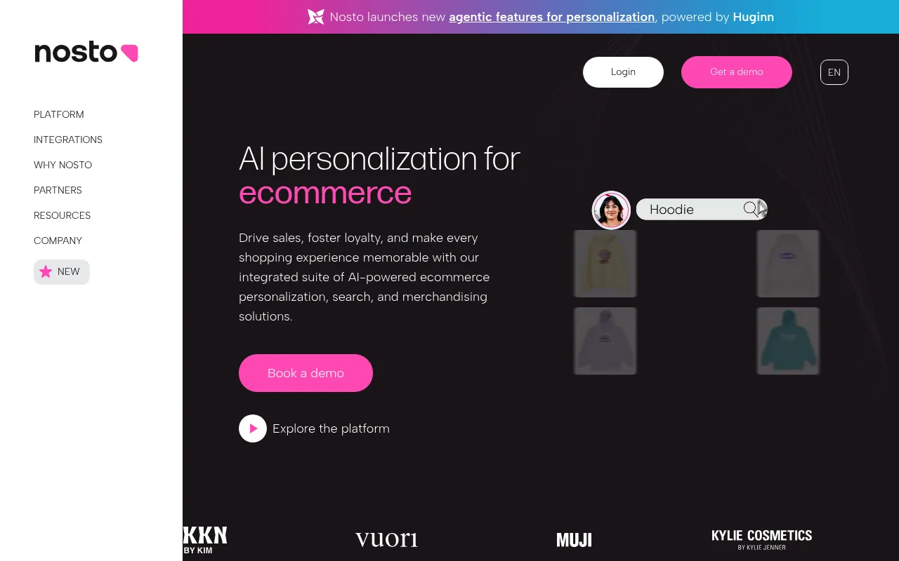 Nosto's AI-powered ecommerce personalization and product recommendation platform