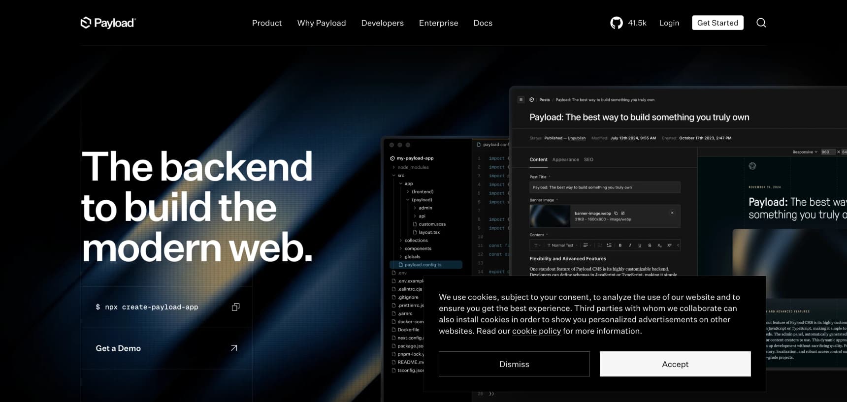 Payload CMS homepage