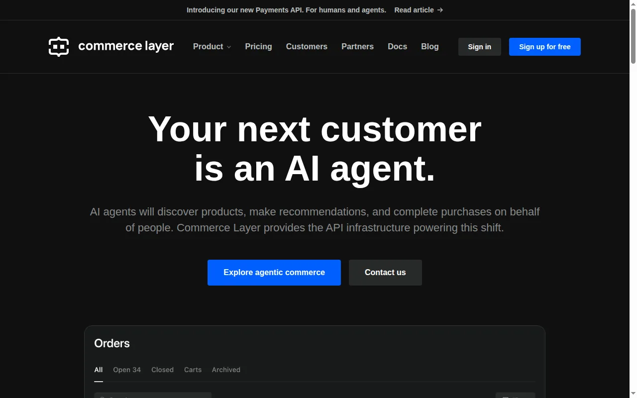 Commerce Layer homepage