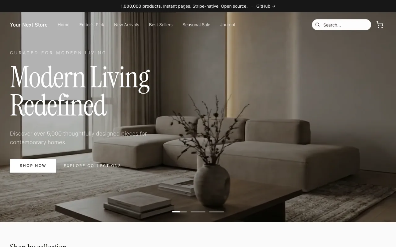 YNS store with 1,000,000 products and instant page loads