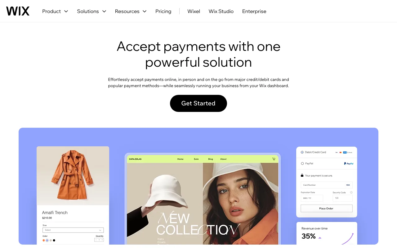 Wix Payments homepage