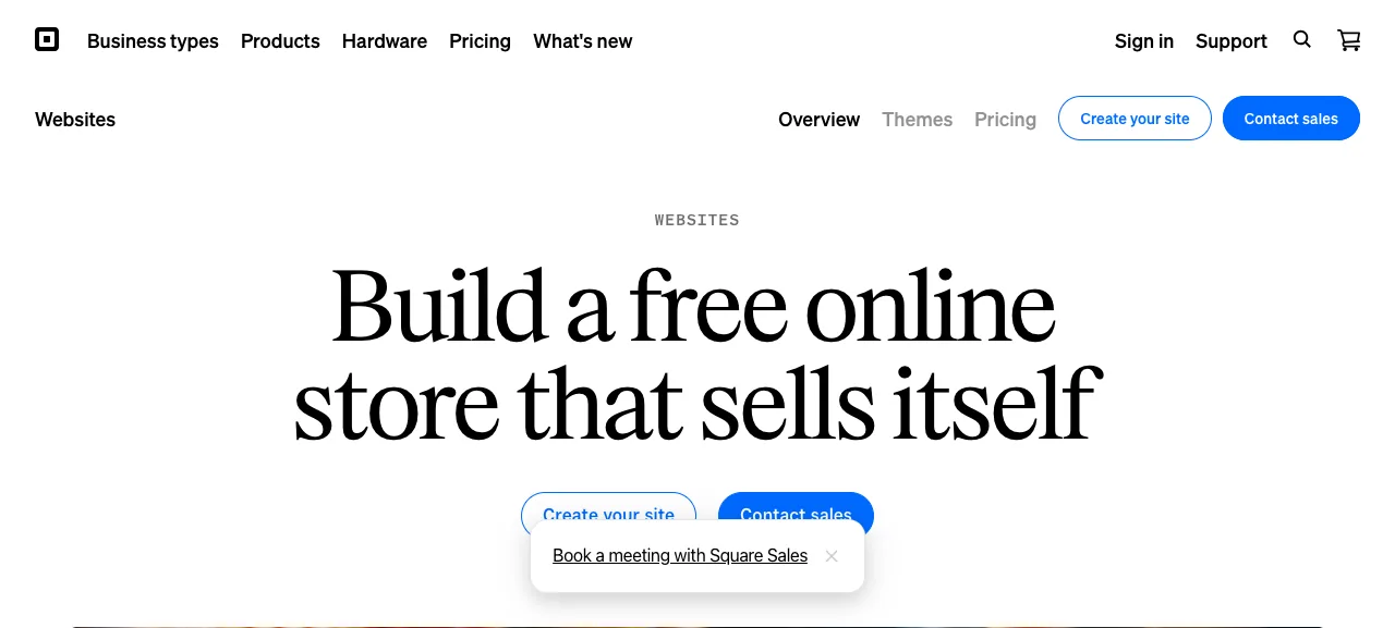 Square Online homepage