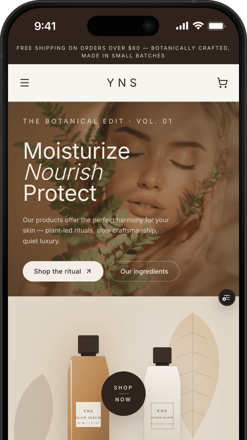 Storefront template preview in a laptop frame