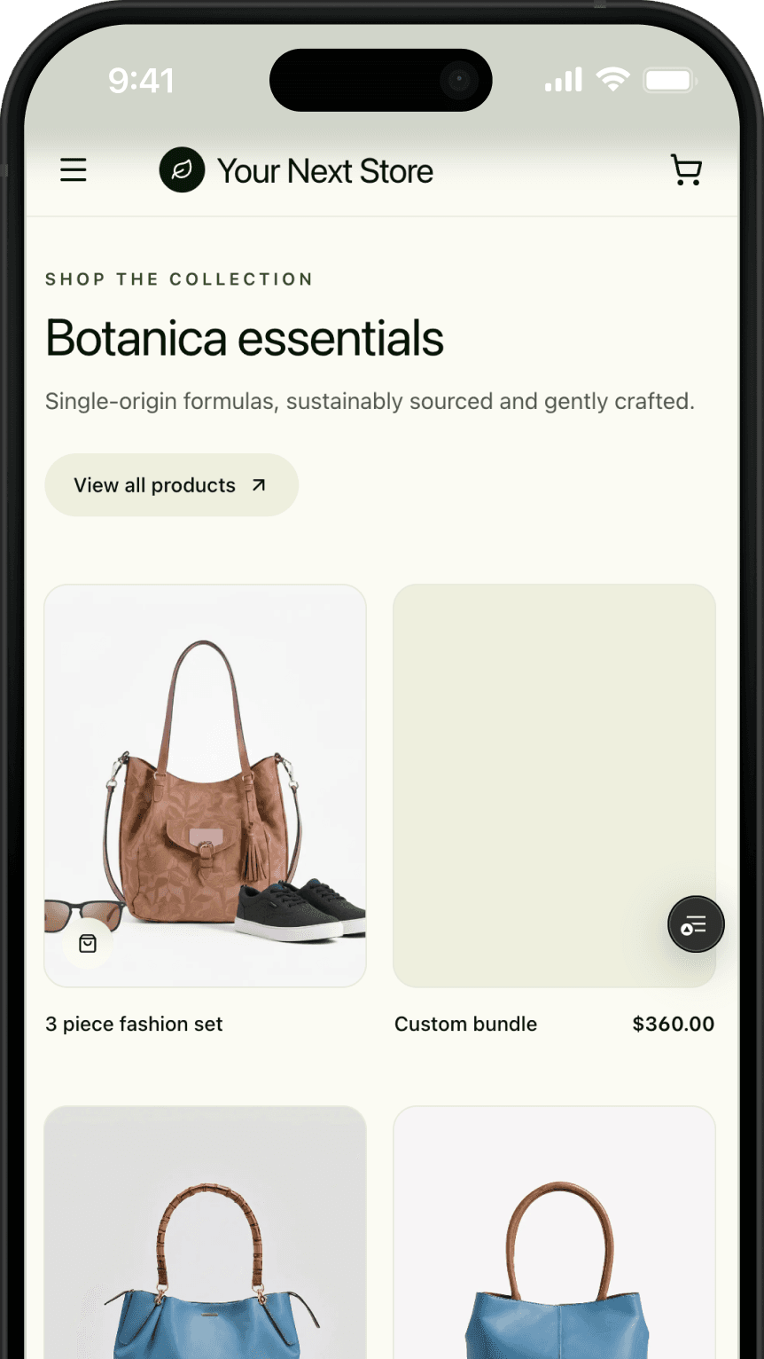 Storefront template preview in a laptop frame