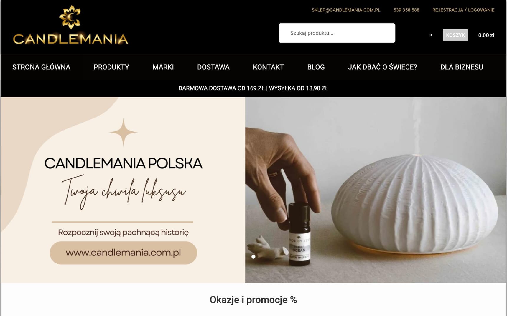 Dawny sklep candlemania.com.pl (Web Archive)