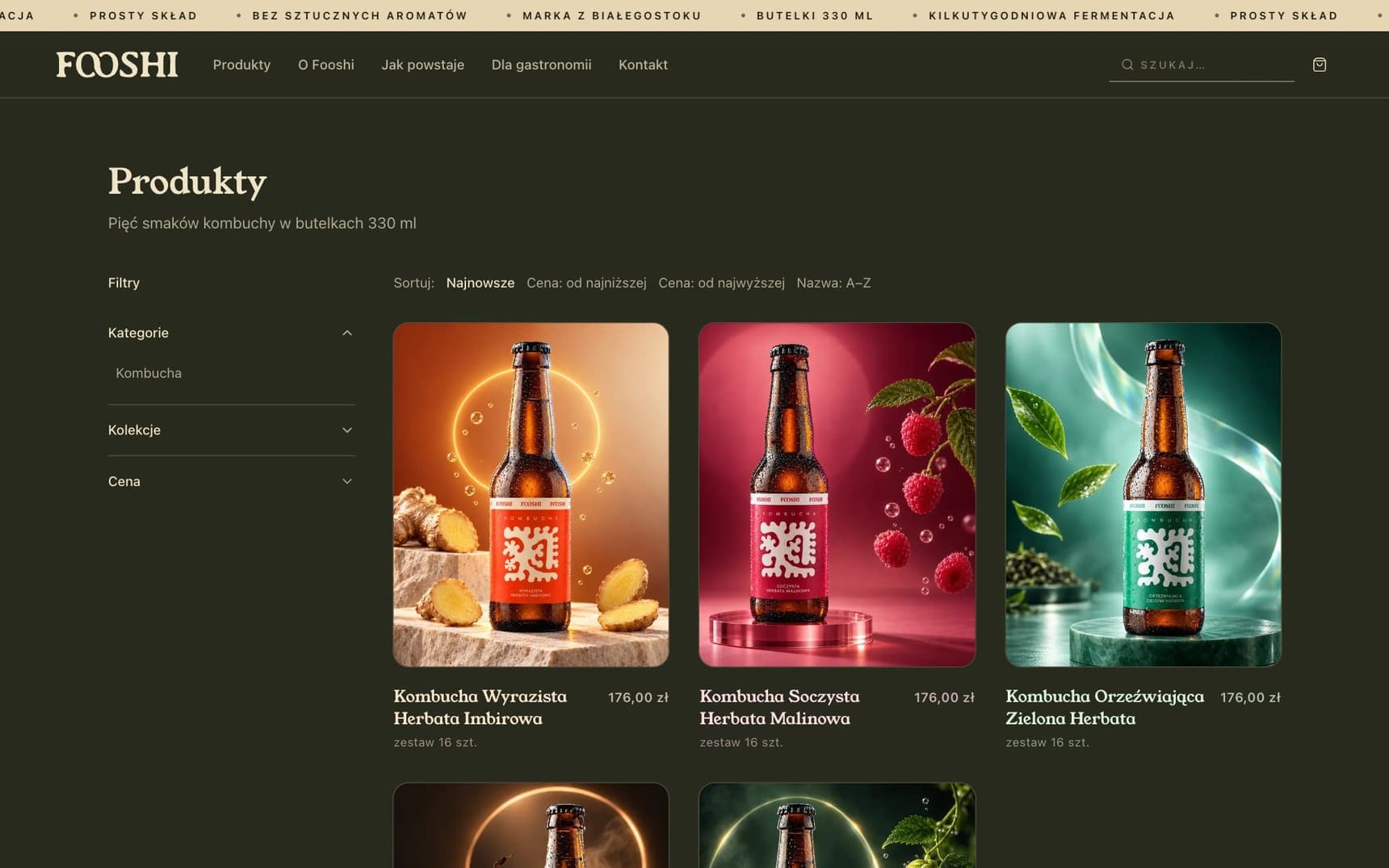 Sklep Fooshi na komputerze: produkty
