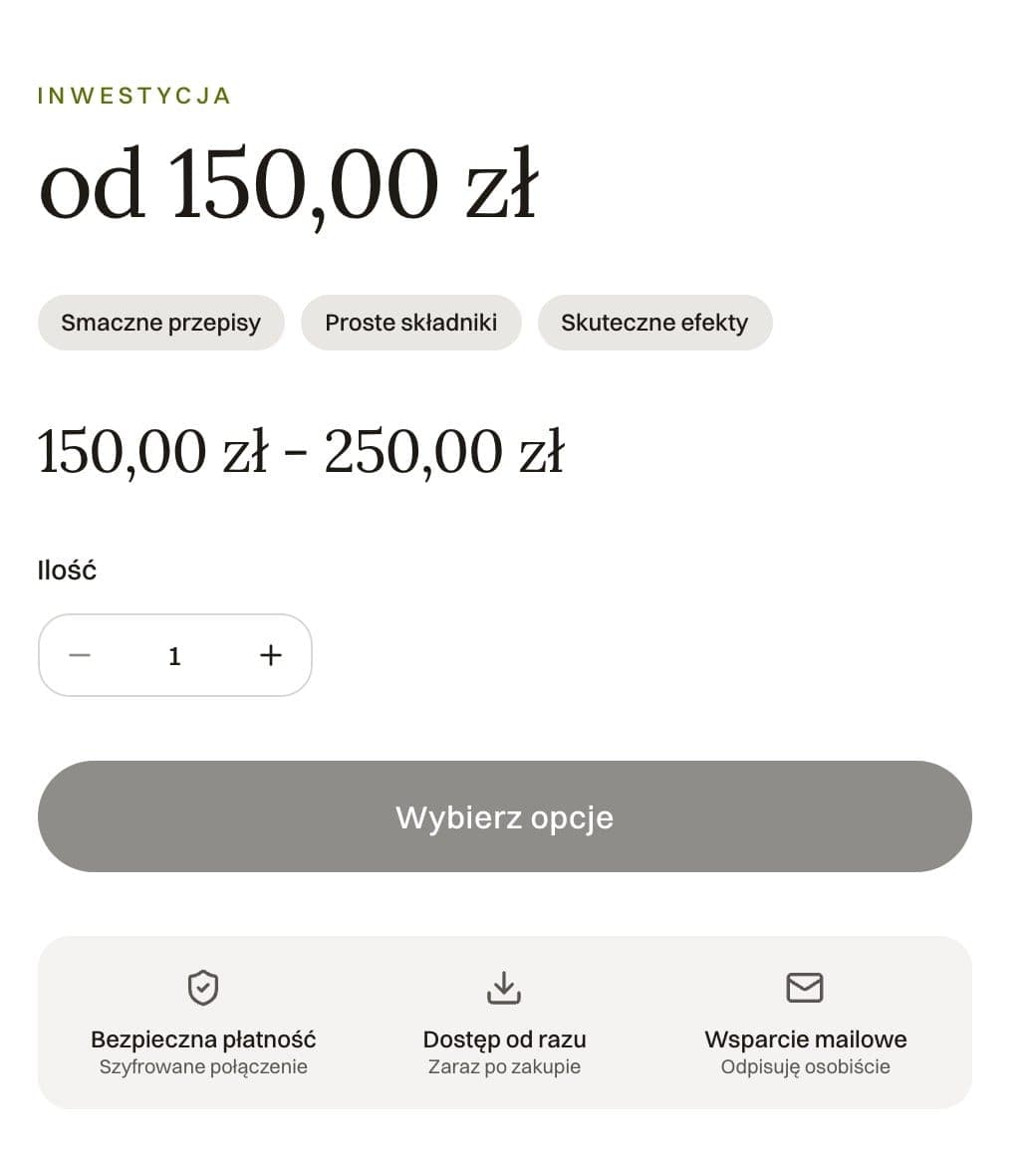 Strona oferty z opcjami długości planu