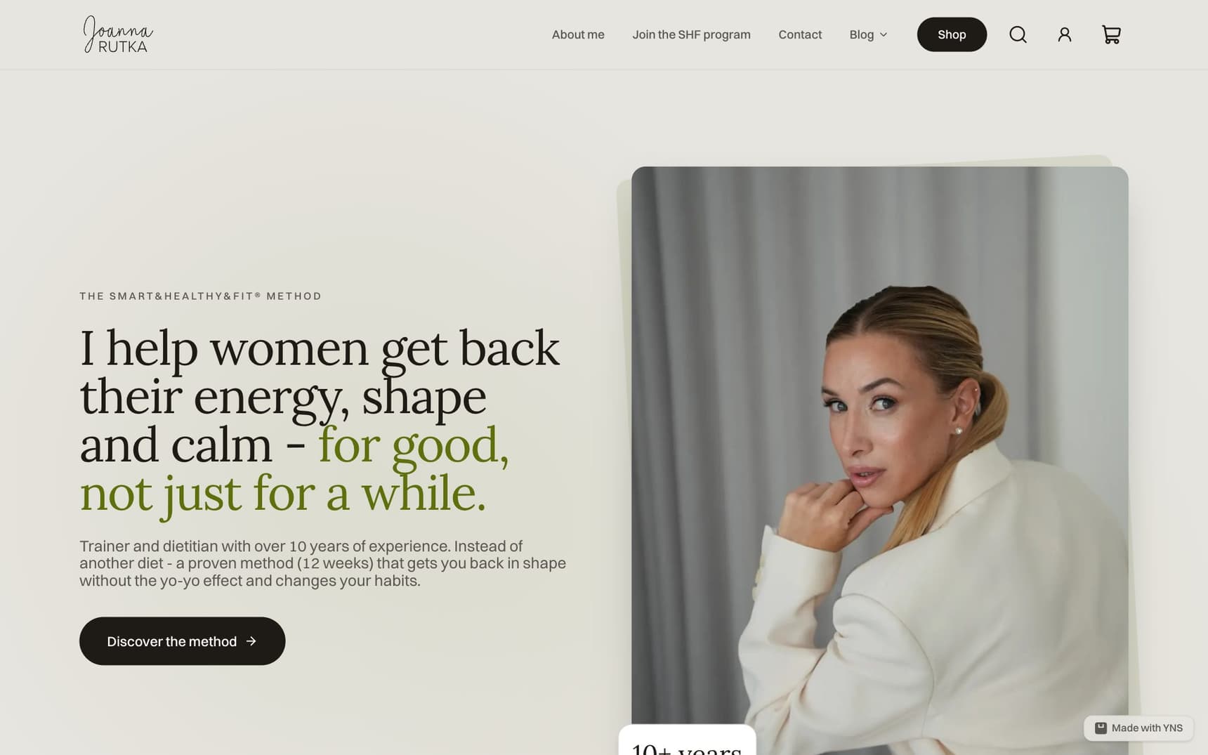 The joannarutka.pl home page today