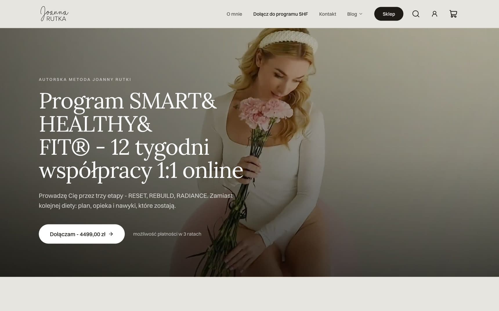 Strona programu SMART&HEALTHY&FIT® na komputerze