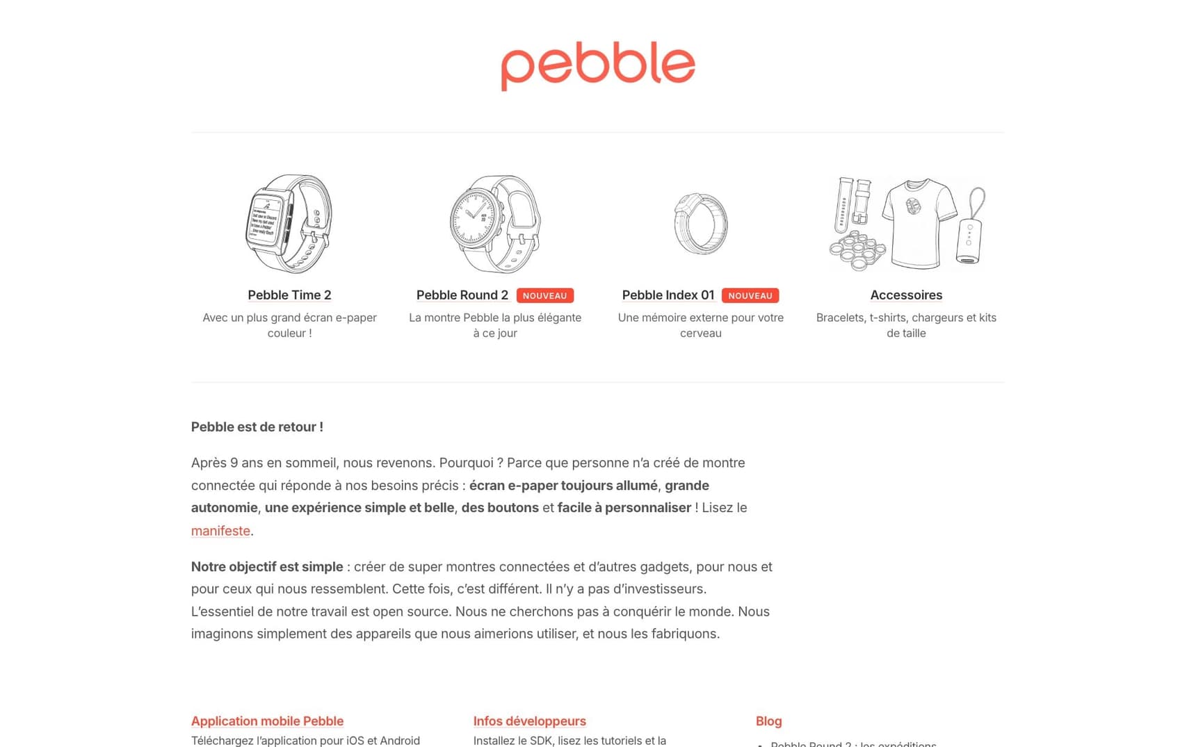 La boutique Pebble sur YNS