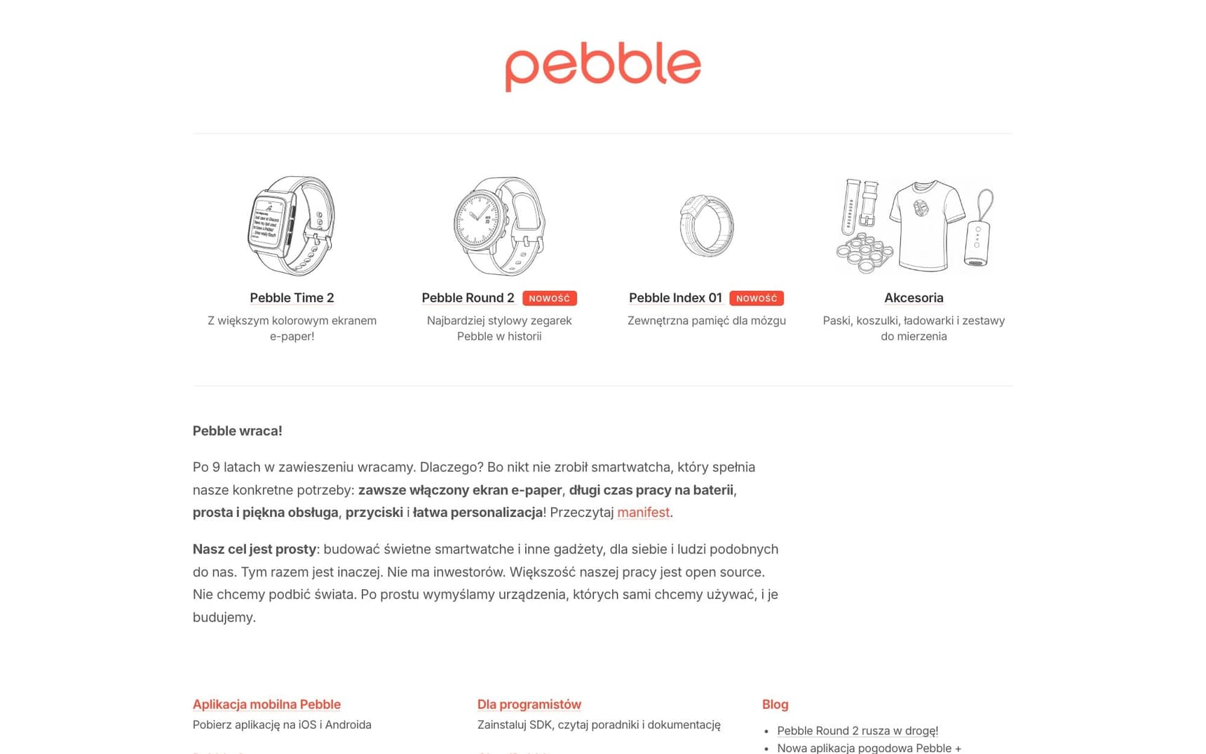Sklep Pebble na YNS